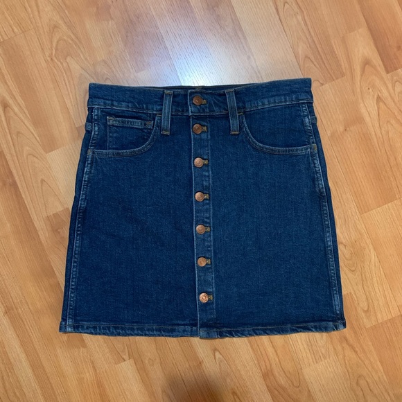 NWOT MADEWELL Stretch Denim button down Straight Mini Skirt - Picture 5 of 8